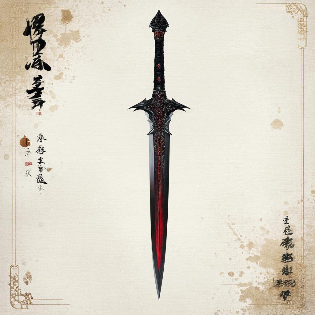 Monochrome Japanese Dagger in Chiaroscuro Game Art