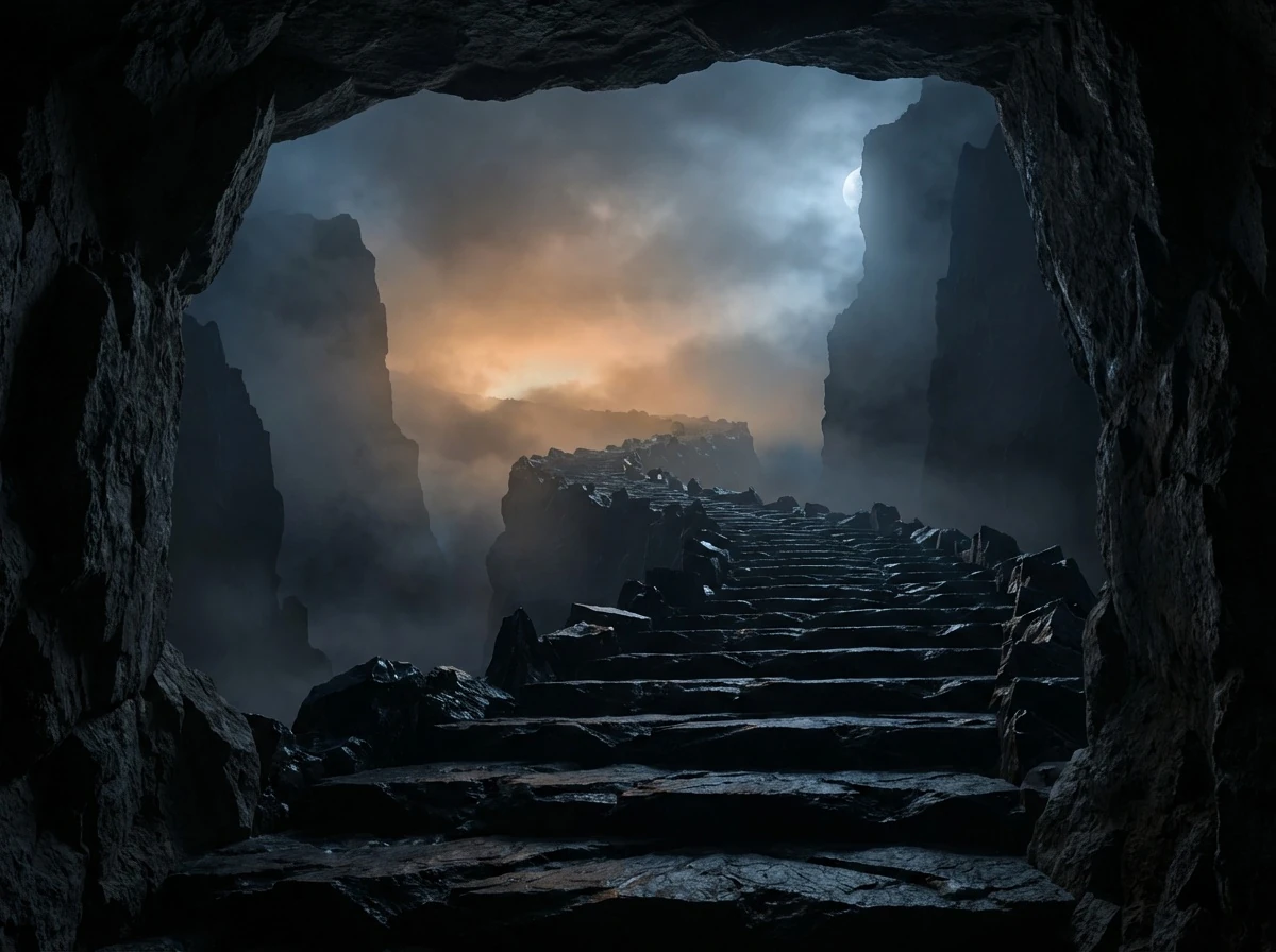 Giant Staircase Seen From Cave