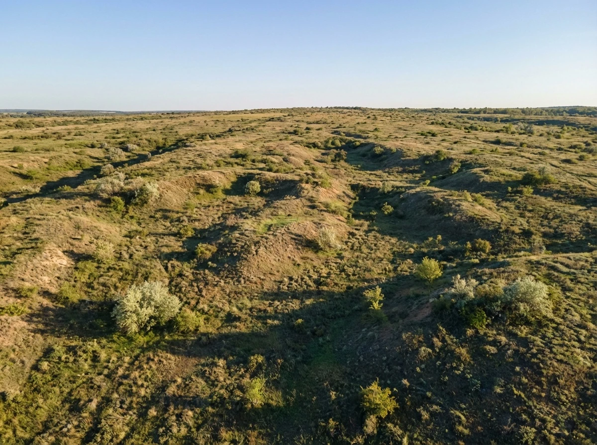 Aerial View Of Empty Grassland