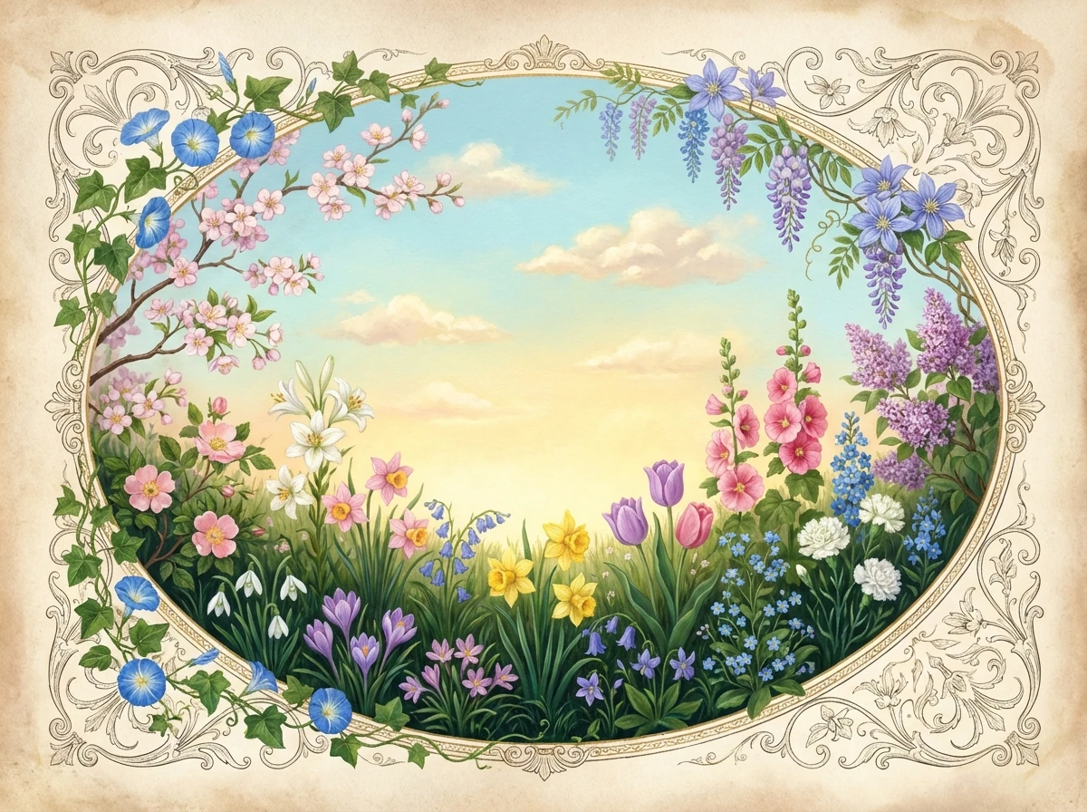 Victorian Spring Meadow Card