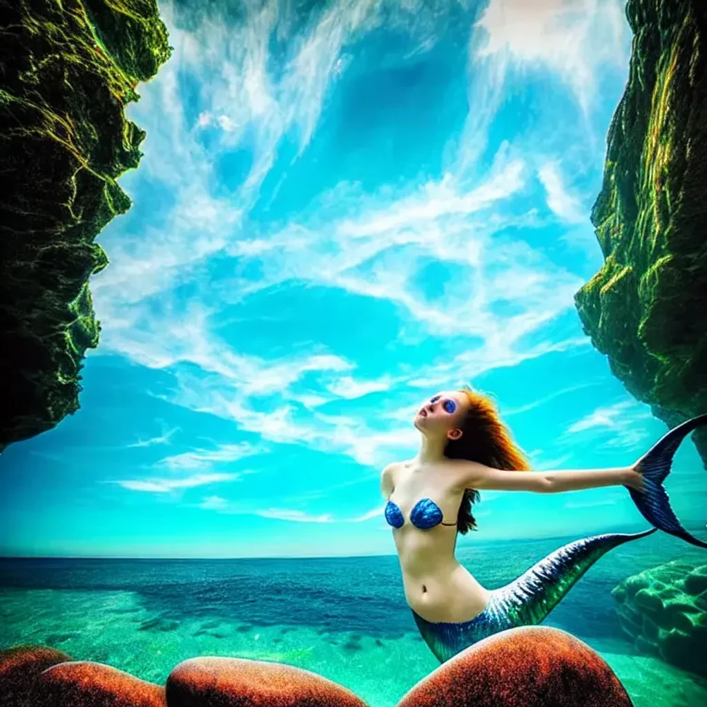 Mermaids Swimming In Scenic Waters