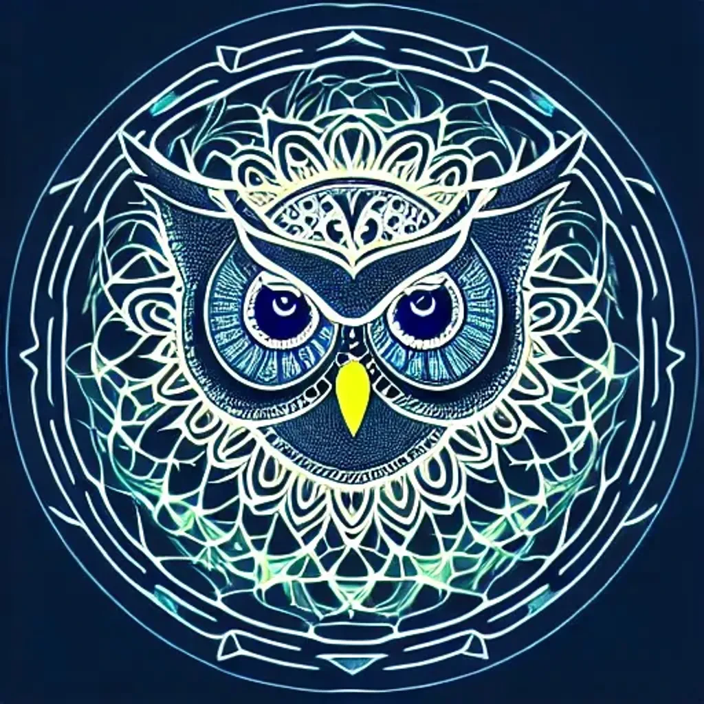 Owl Fractal Mandala Vector