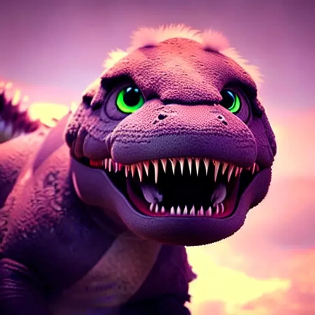 Fluffy Baby T Rex Render