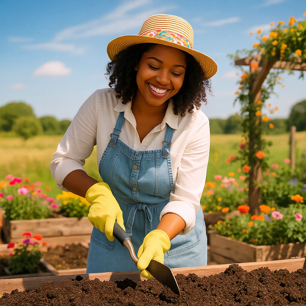 Woman Tending Her Garden