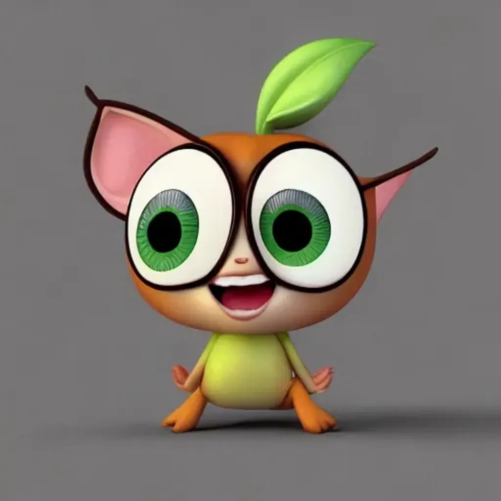 Tiny Apple Character With Big Eyes