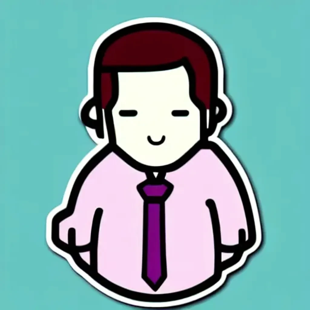 Kawaii Man In Suit Sticker