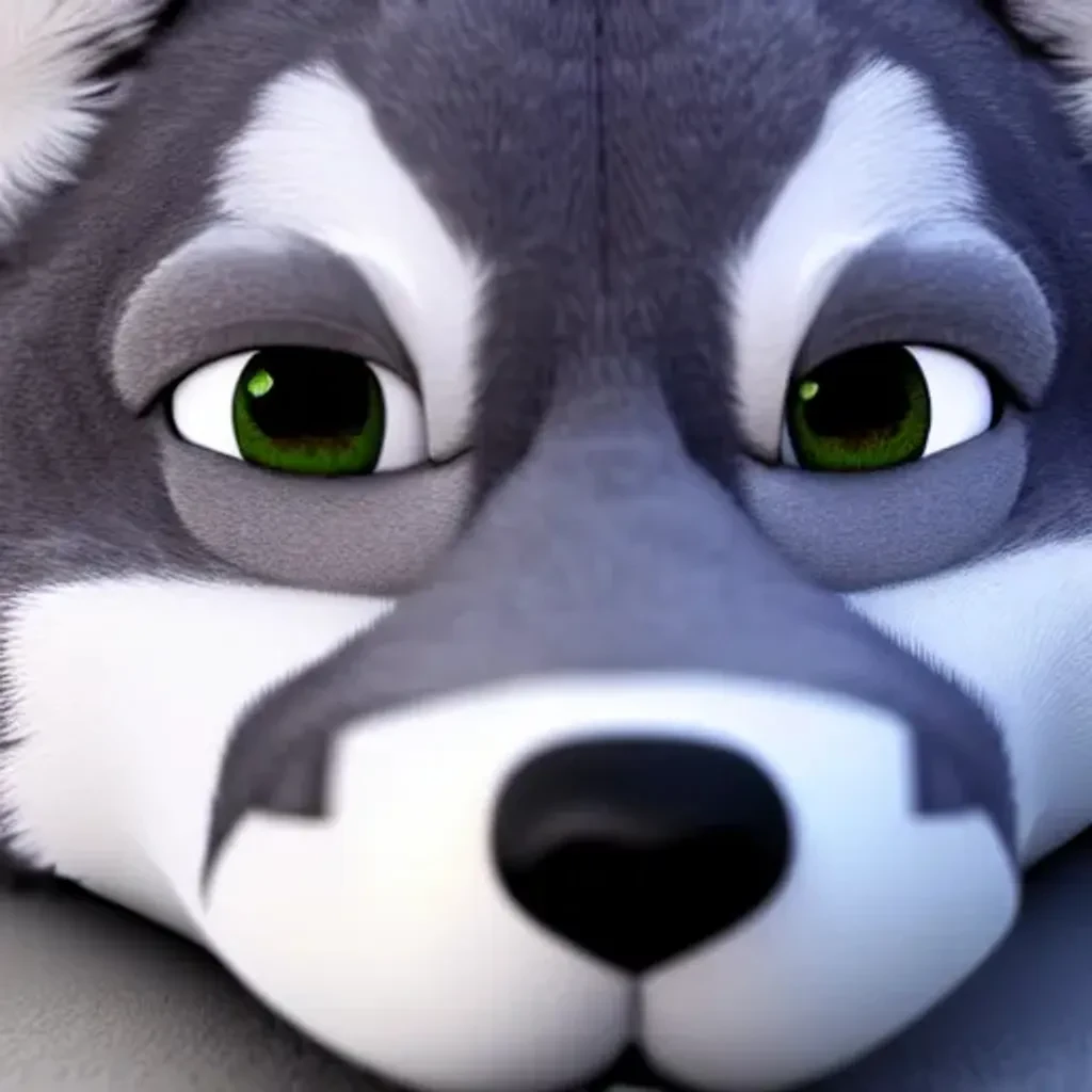 Fluffy Husky Puppy Render