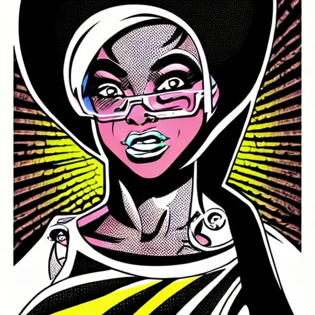 Retro Comic Cover With Afro Woman