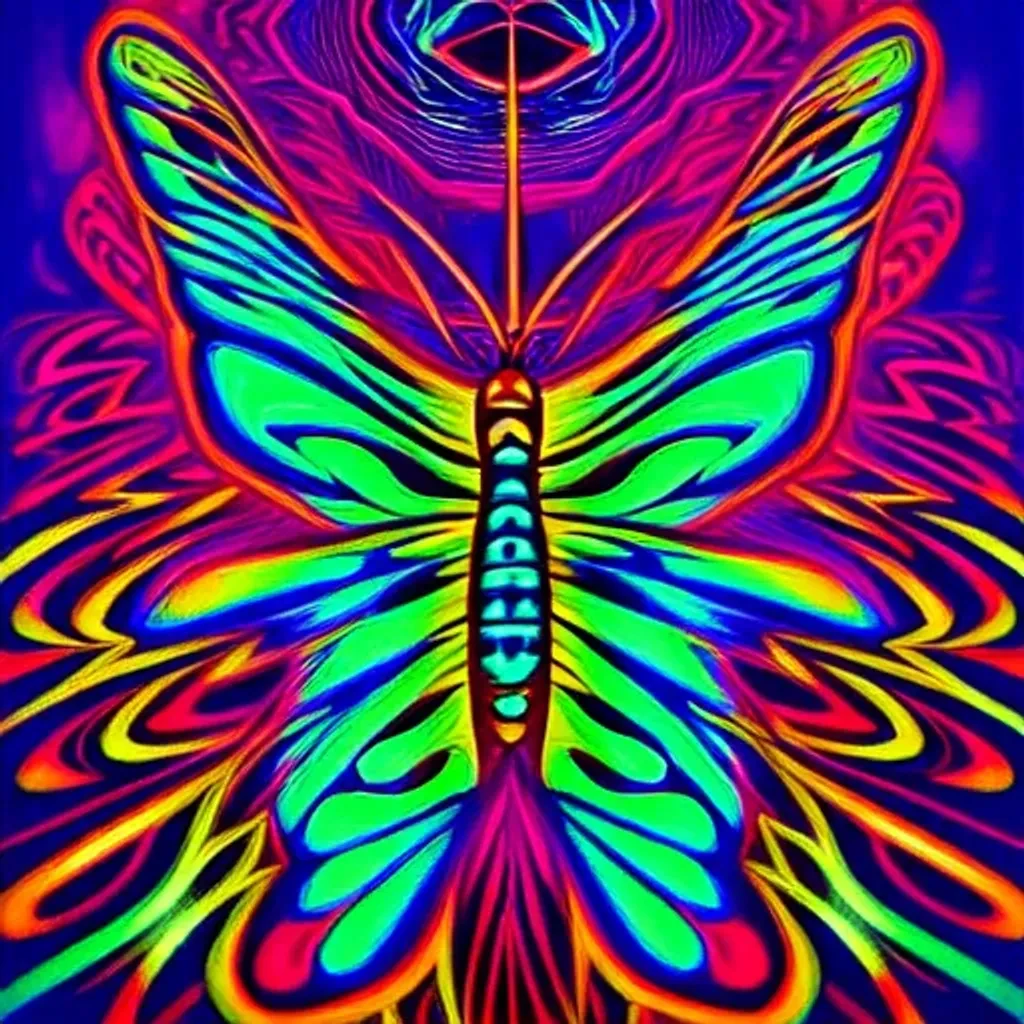 Psychedelic Moth Illustration