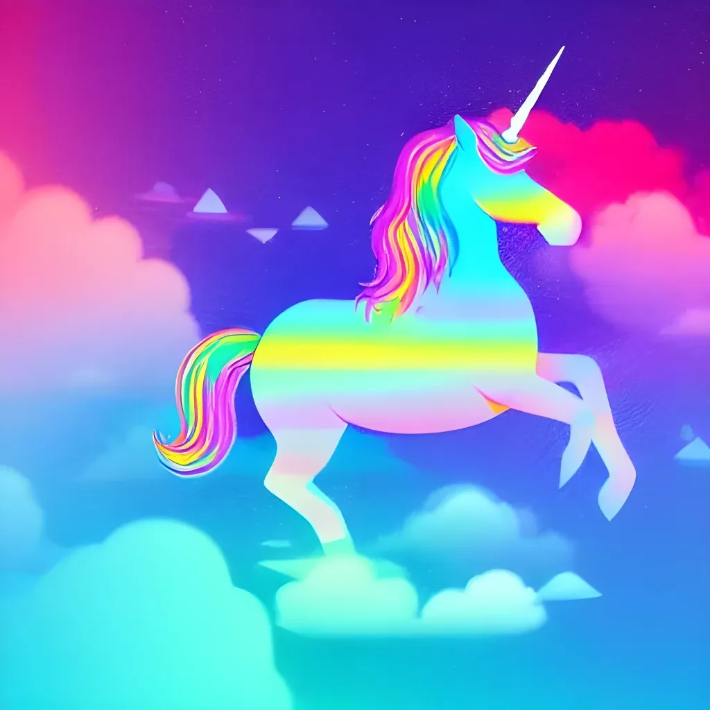 Hologram Unicorn In Space