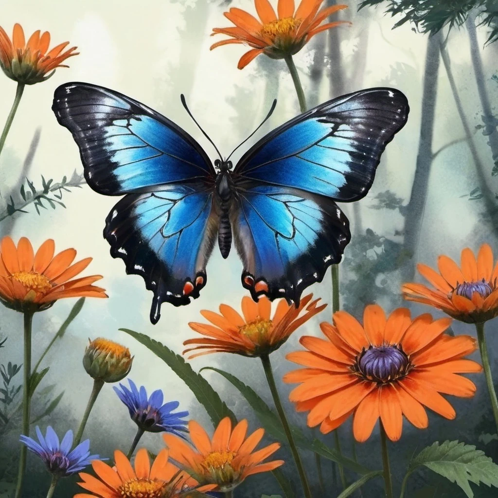 Butterfly In A Sunlit Forest