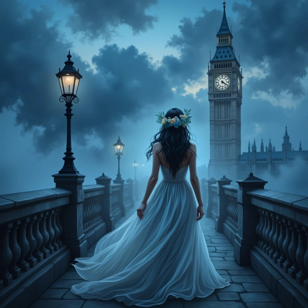 Woman On A Stone Bridge