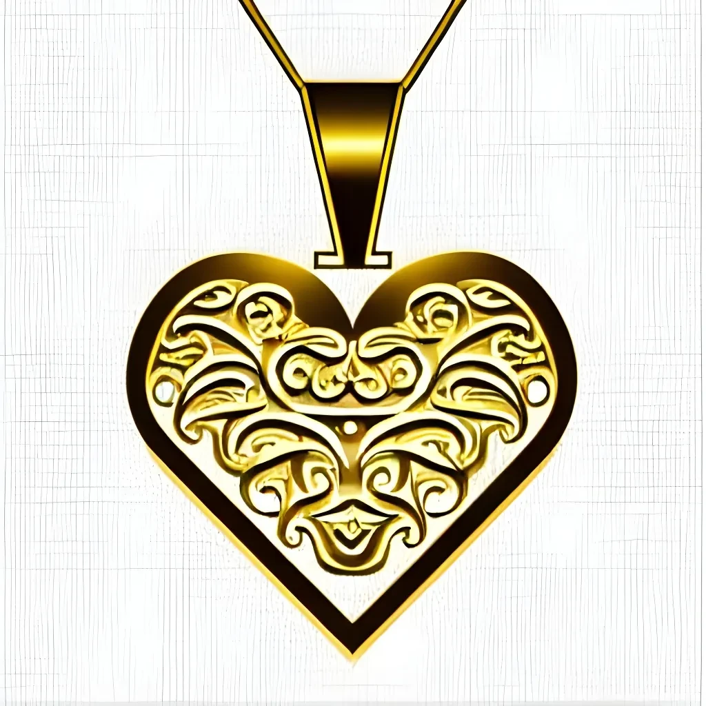 Gold Heart Pendant Design