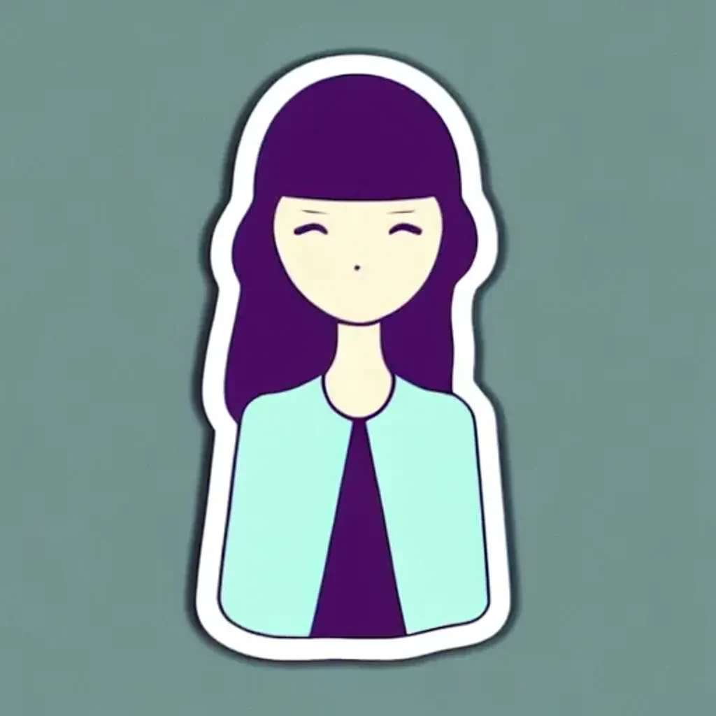 Kawaii Woman In Suit Sticker