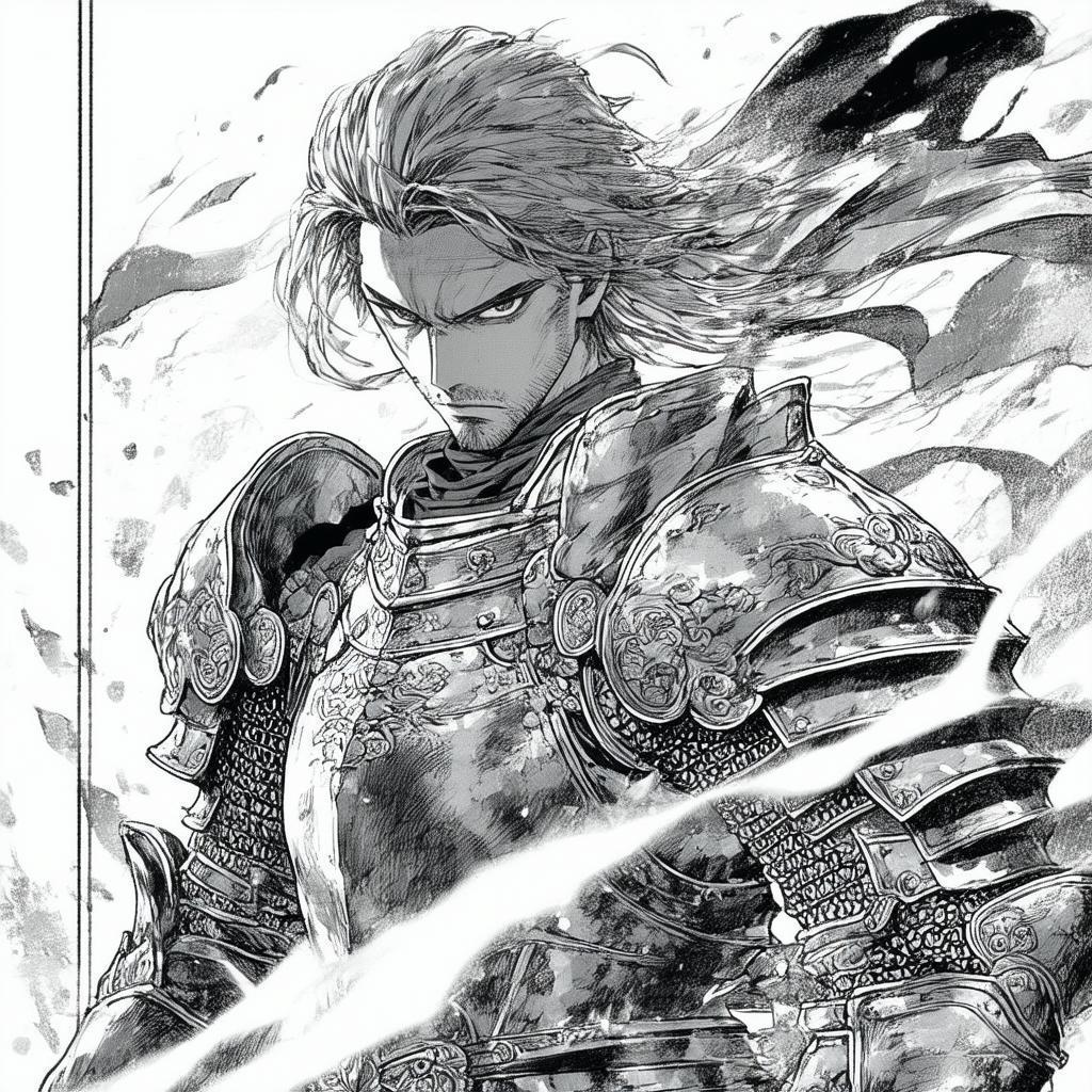 Fearless Manga Warrior in Detailed Armor
