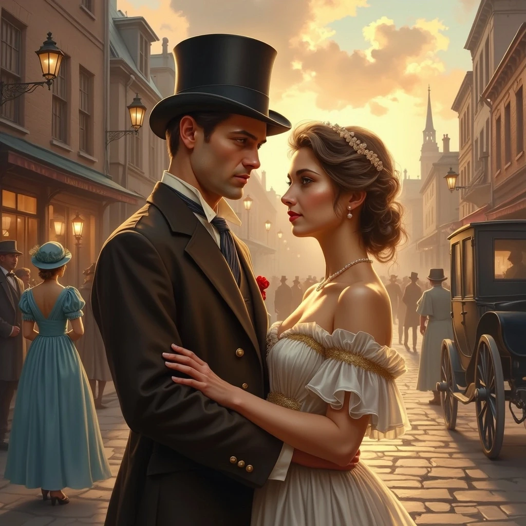 Victorian Couple At Sunset