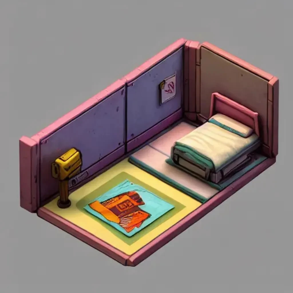 Tiny Isometric Bedroom Box