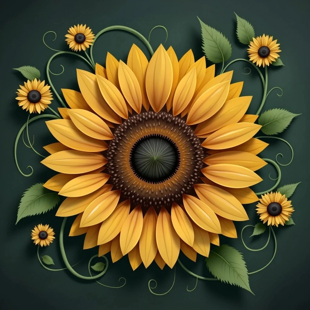 Detailed Sunflower Arrangement
