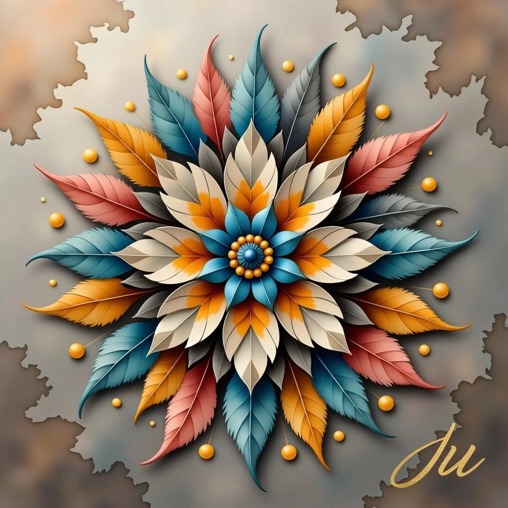 Symmetrical Floral Mandala