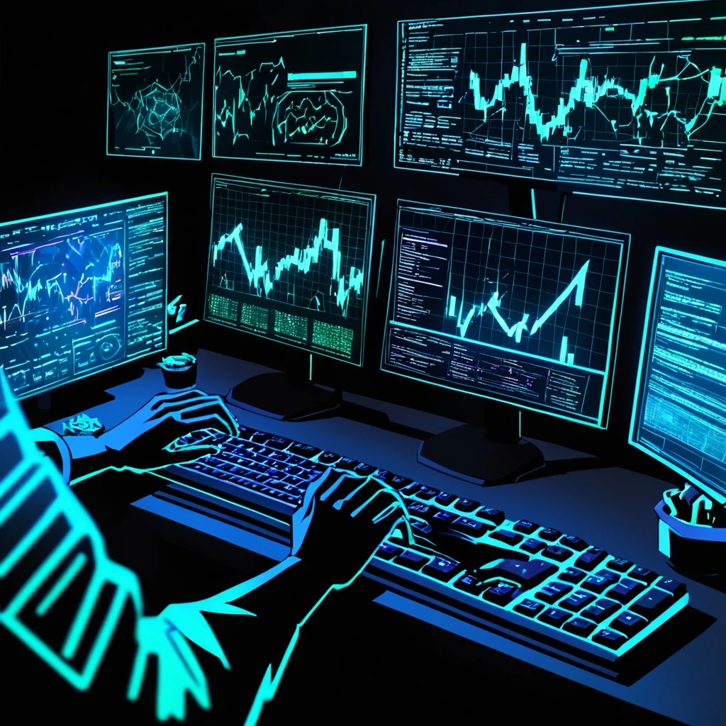 Anime Hacker Typing At Night