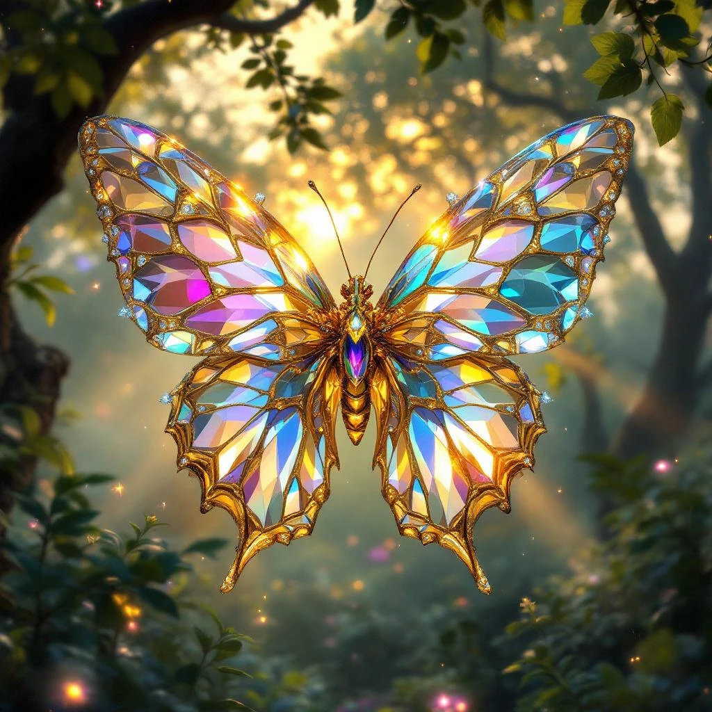 Butterfly Of Glass And Gold