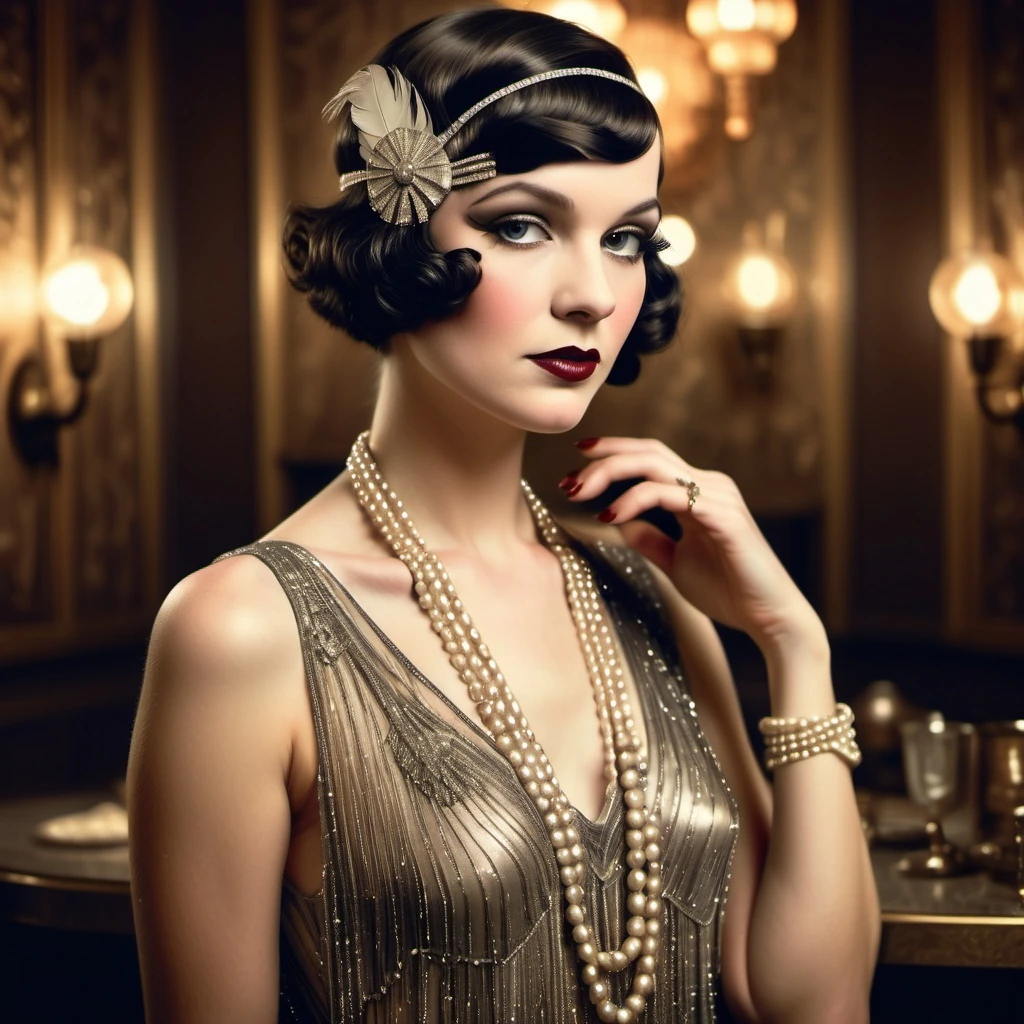 1920s Flapper In Hollywood Glamour