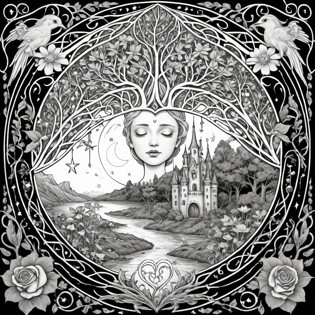 Celestial Cradle Coloring Page