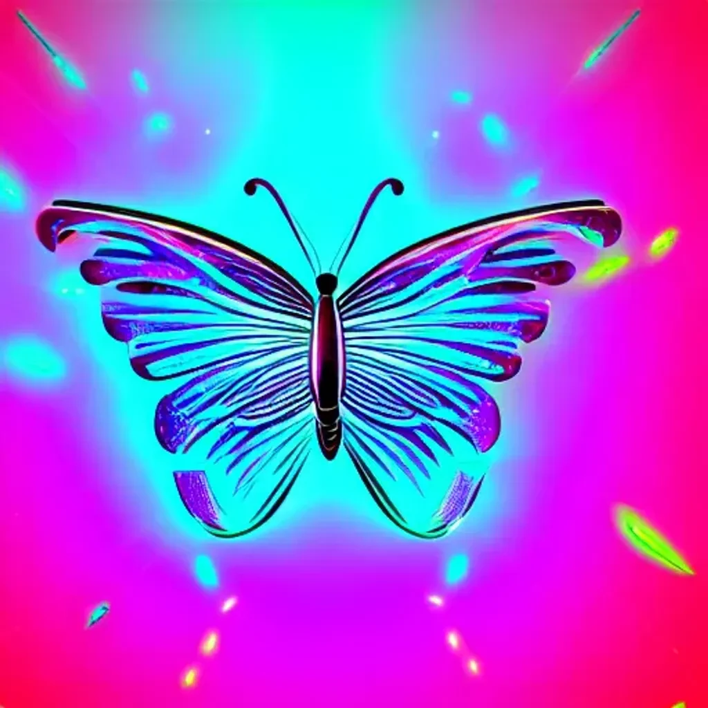 Hologram Butterfly In Space