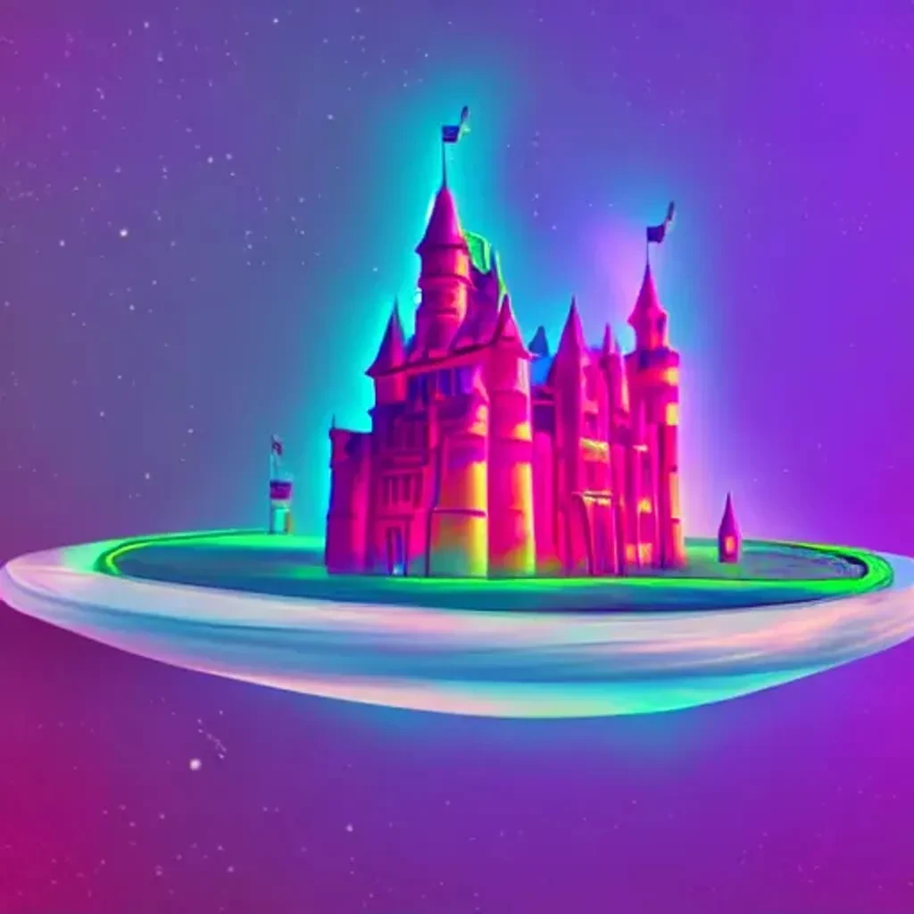 Hologram Castle In Space