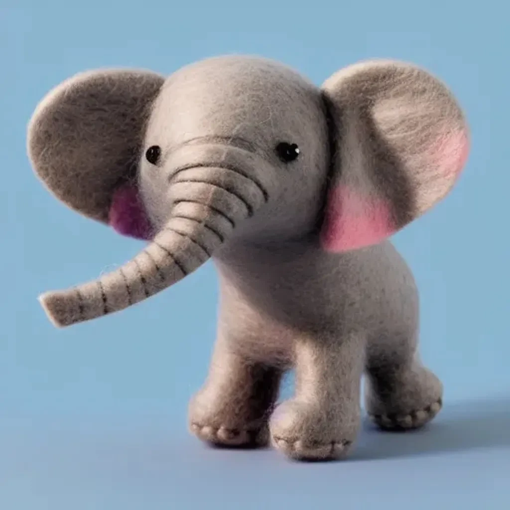 Felt Fiber Elephant