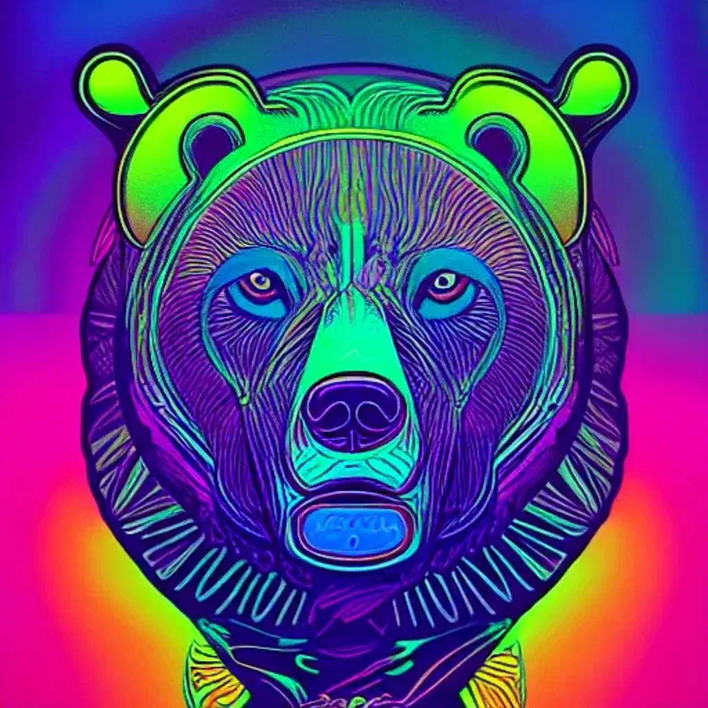 Psychedelic Bear Illustration