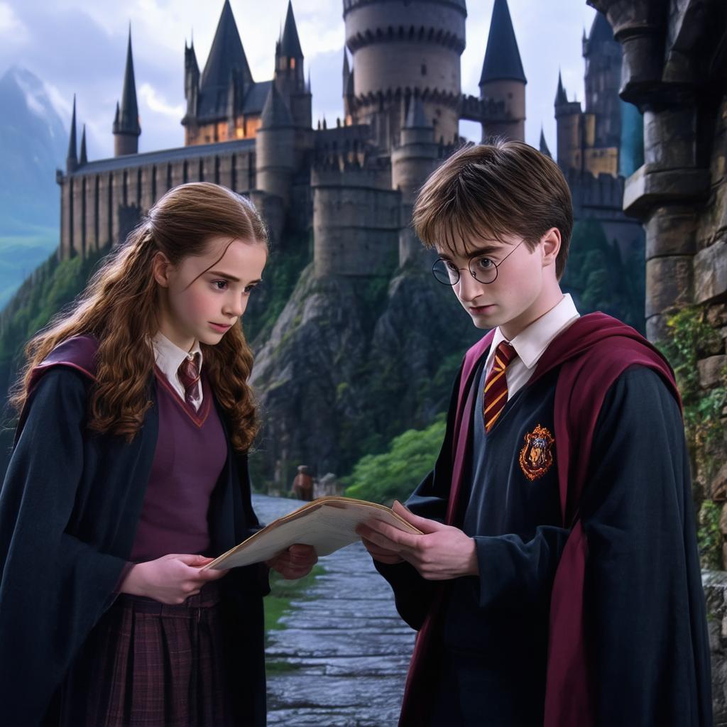 Harry and Hermione Face a Castle Quiz
