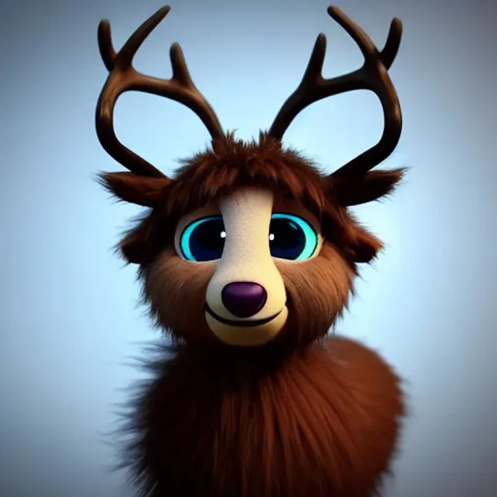 Fluffy Deer Character
