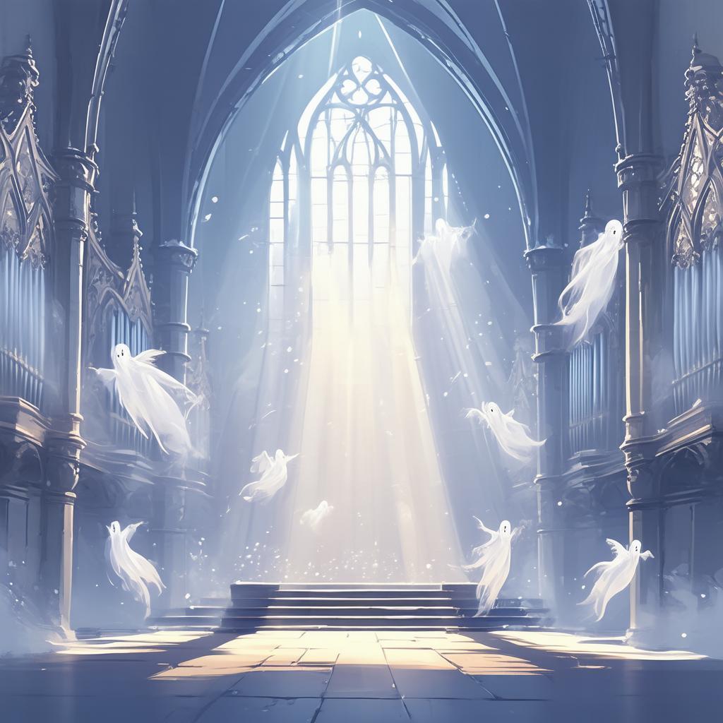 Ghostly Gothic Pipe Organ in Winter Light