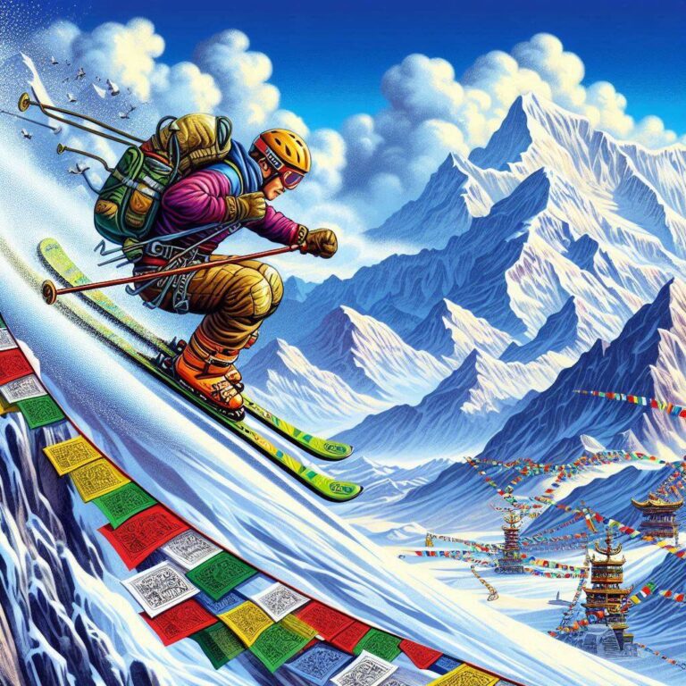 Climber Performing Daring Stunt In Himalayas