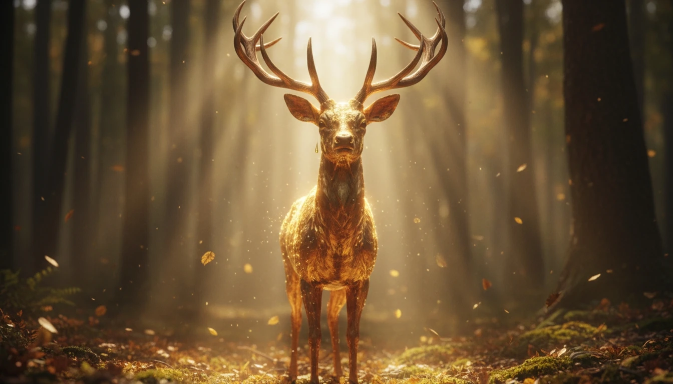 Golden Deer In A Sunbeam