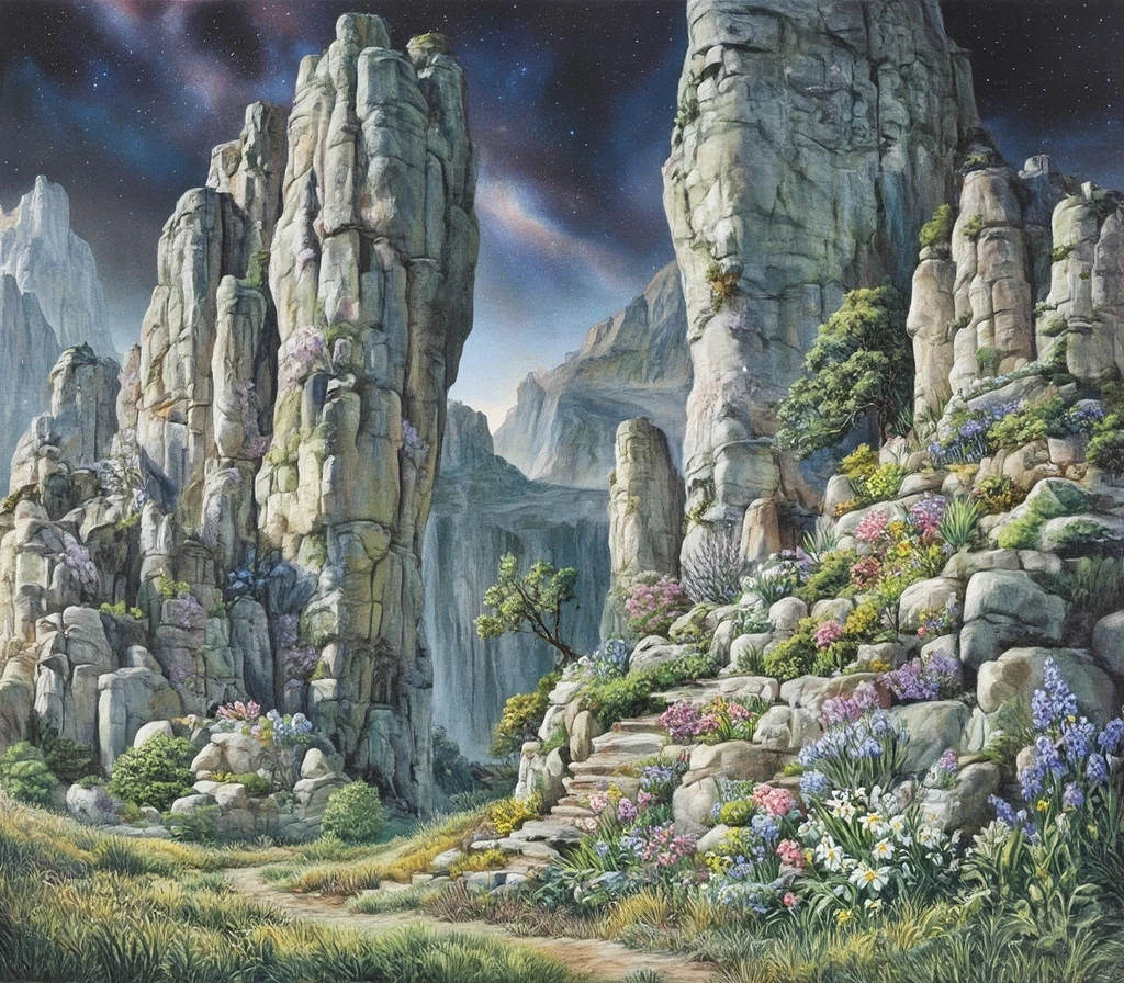 Green And Blue Stone Formations