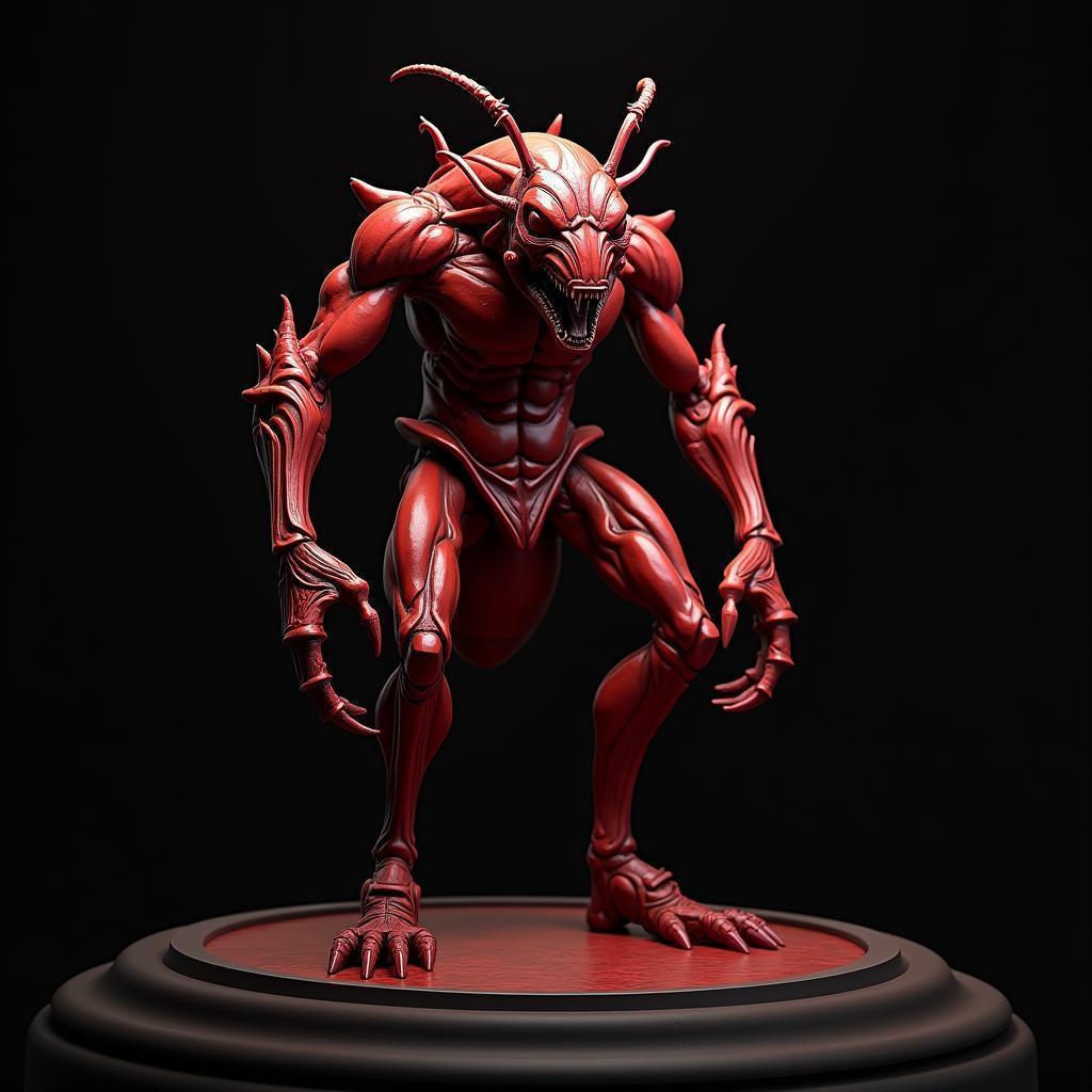 Crimson Ant Humanoid Sculpted for Battle