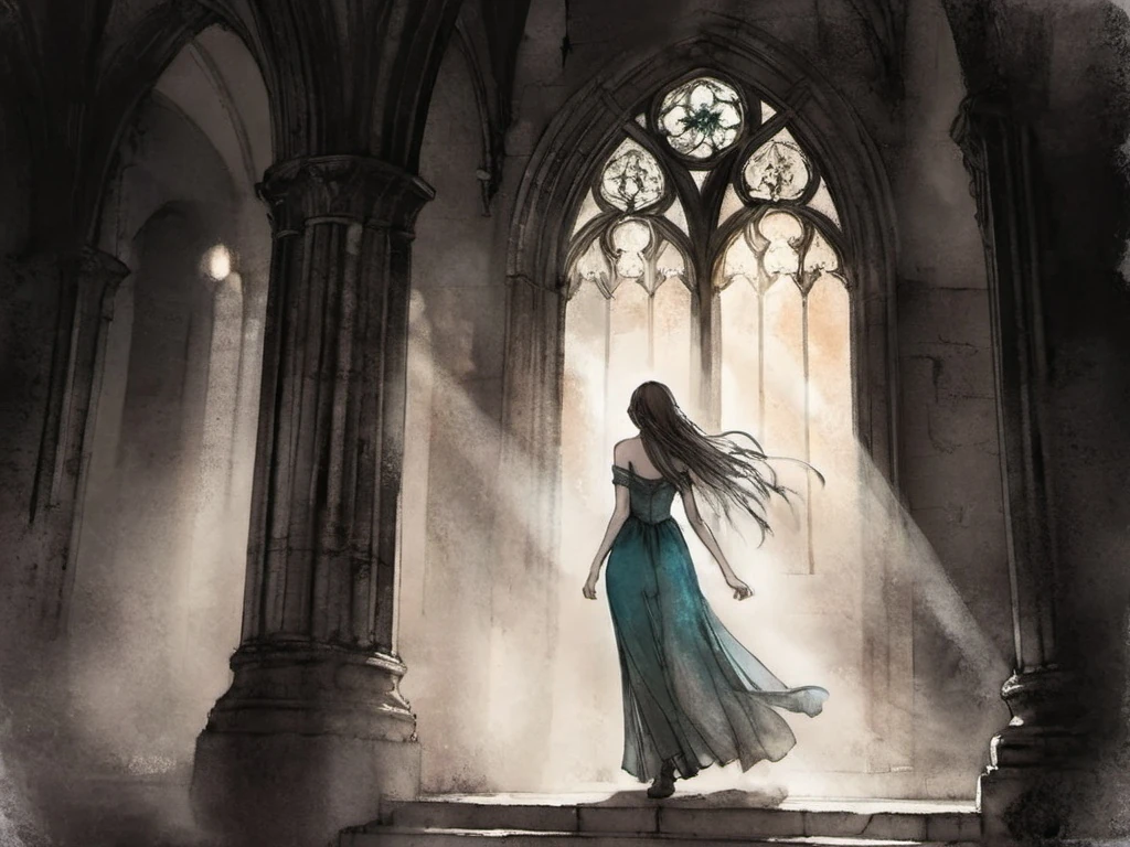 Woman In A Gothic Cathedral