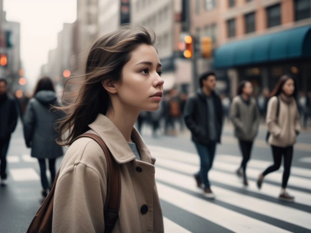 Person Standing At A Crosswalk