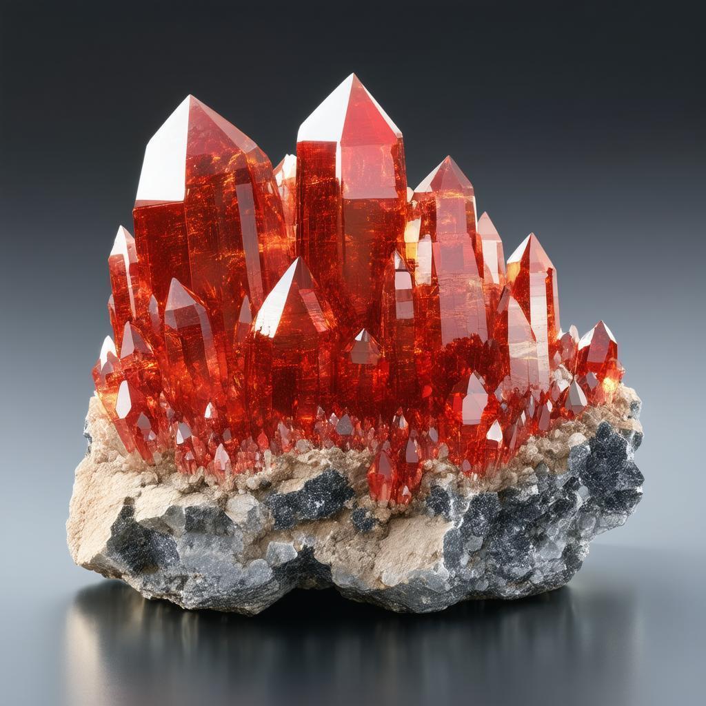 Crimson Crystal Ore in Golden Cinematic Light