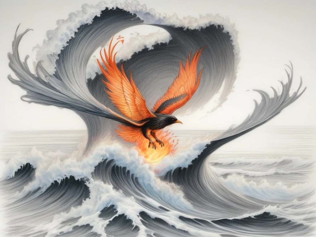 Firebird Over A Cresting Wave