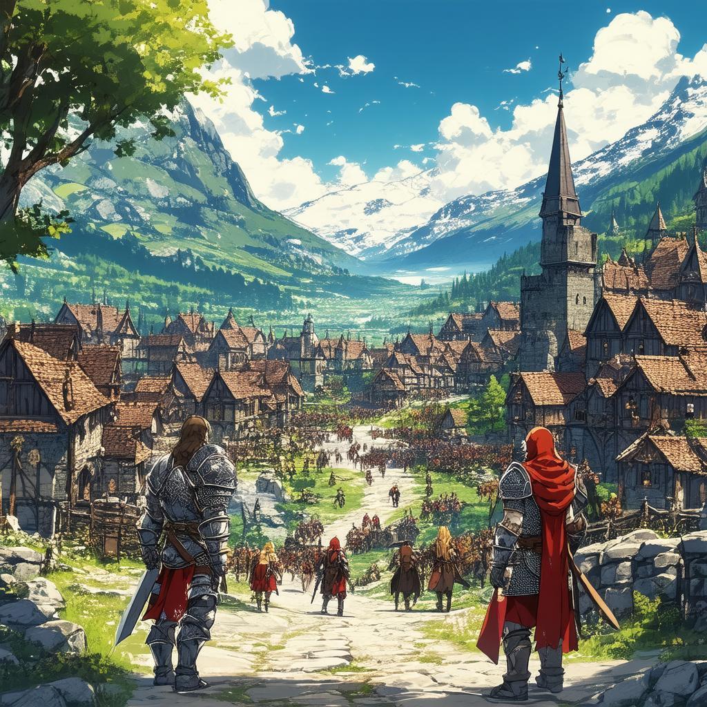 Whiterun City as an Anime Key Visual