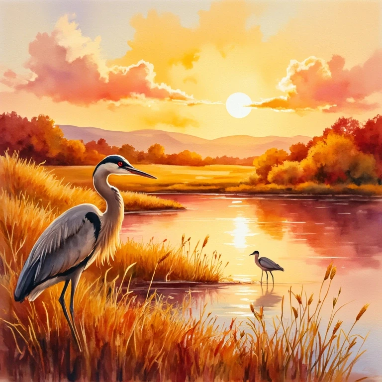 Golden Wheat Fields At Sunset