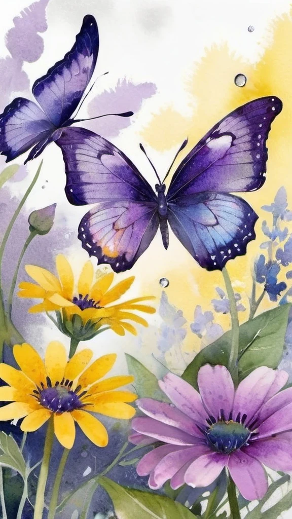 Purple Butterfly In A Lush Garden