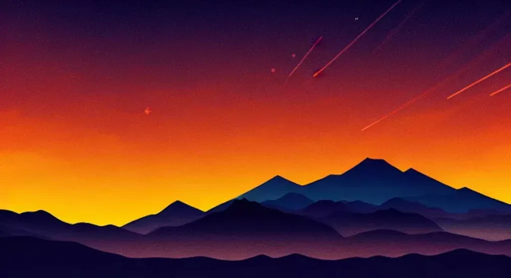 Mountains Under Shooting Stars
