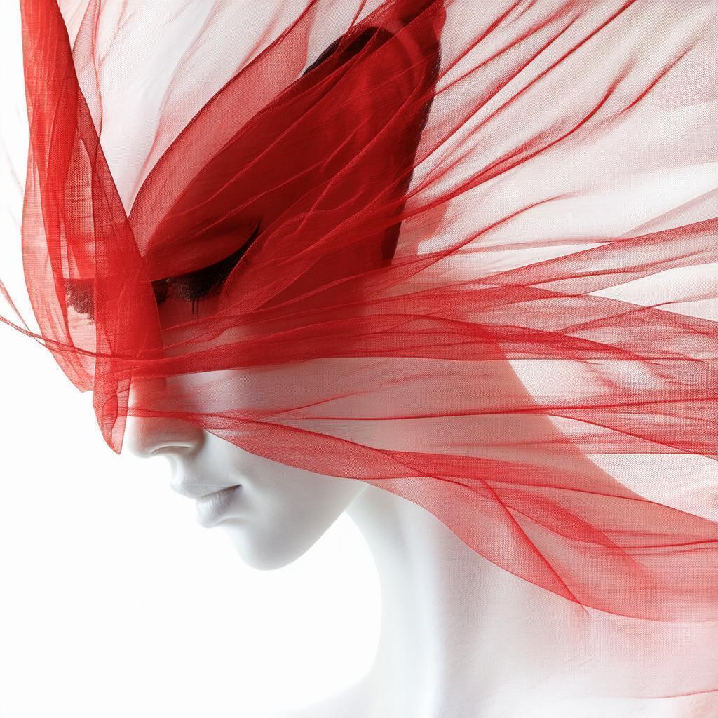 Veiled Monarch in Deep Red Authority