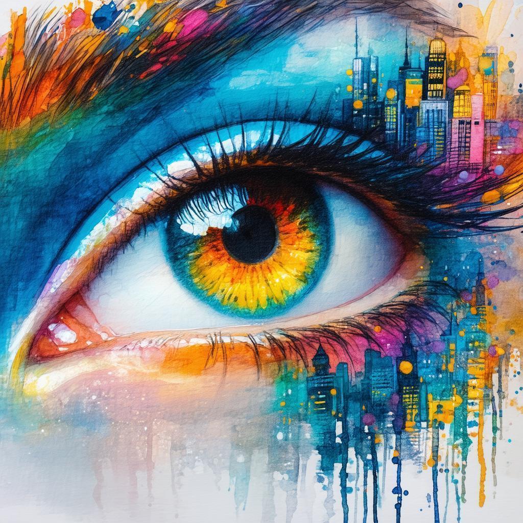 Adorned Eye in Soft Gouache Mystery