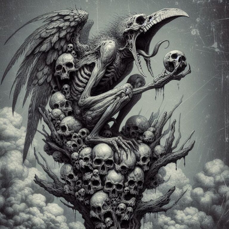 Gloomy Skull Tree With Gargoyle