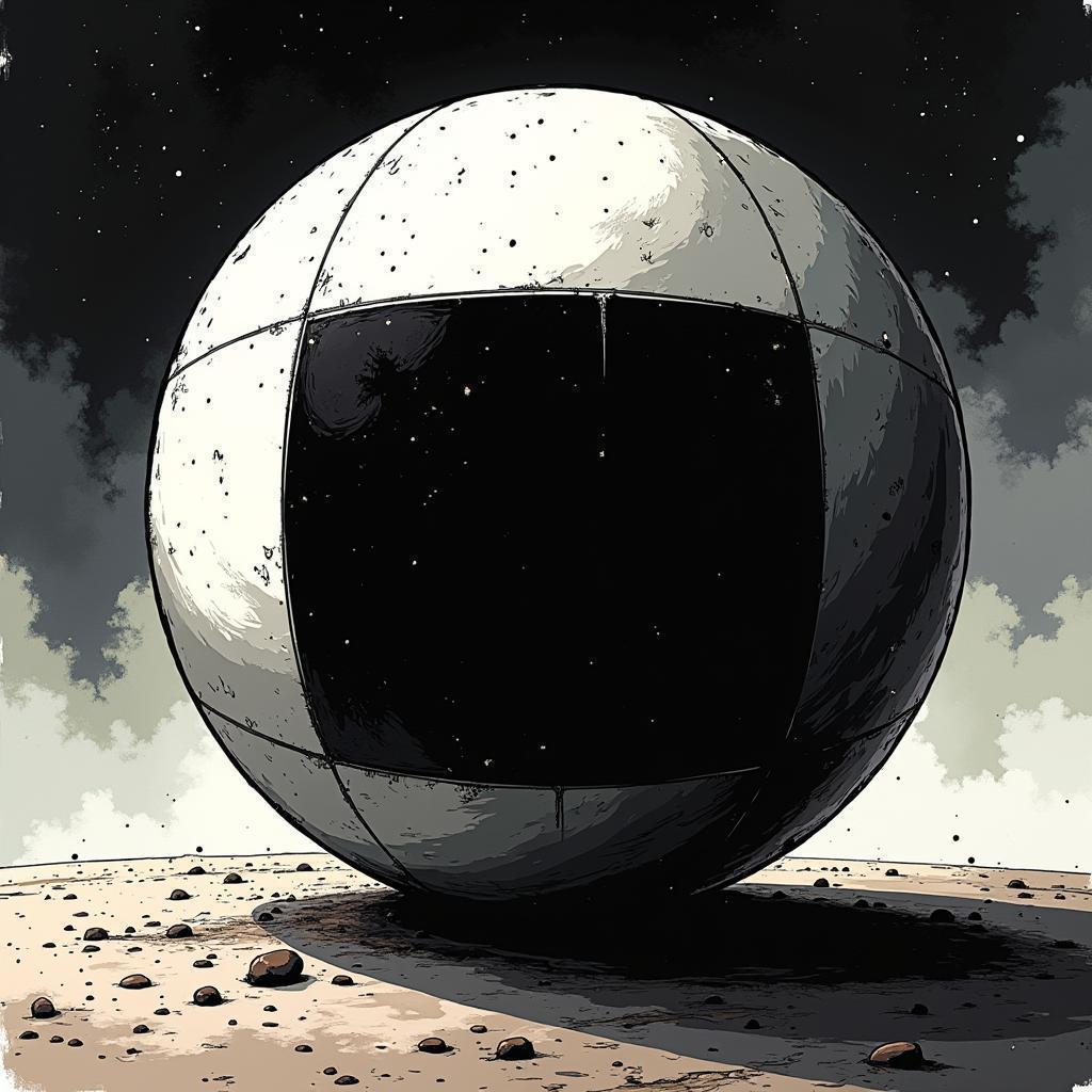 Manga Sphere Bearing a Bold Dark Square